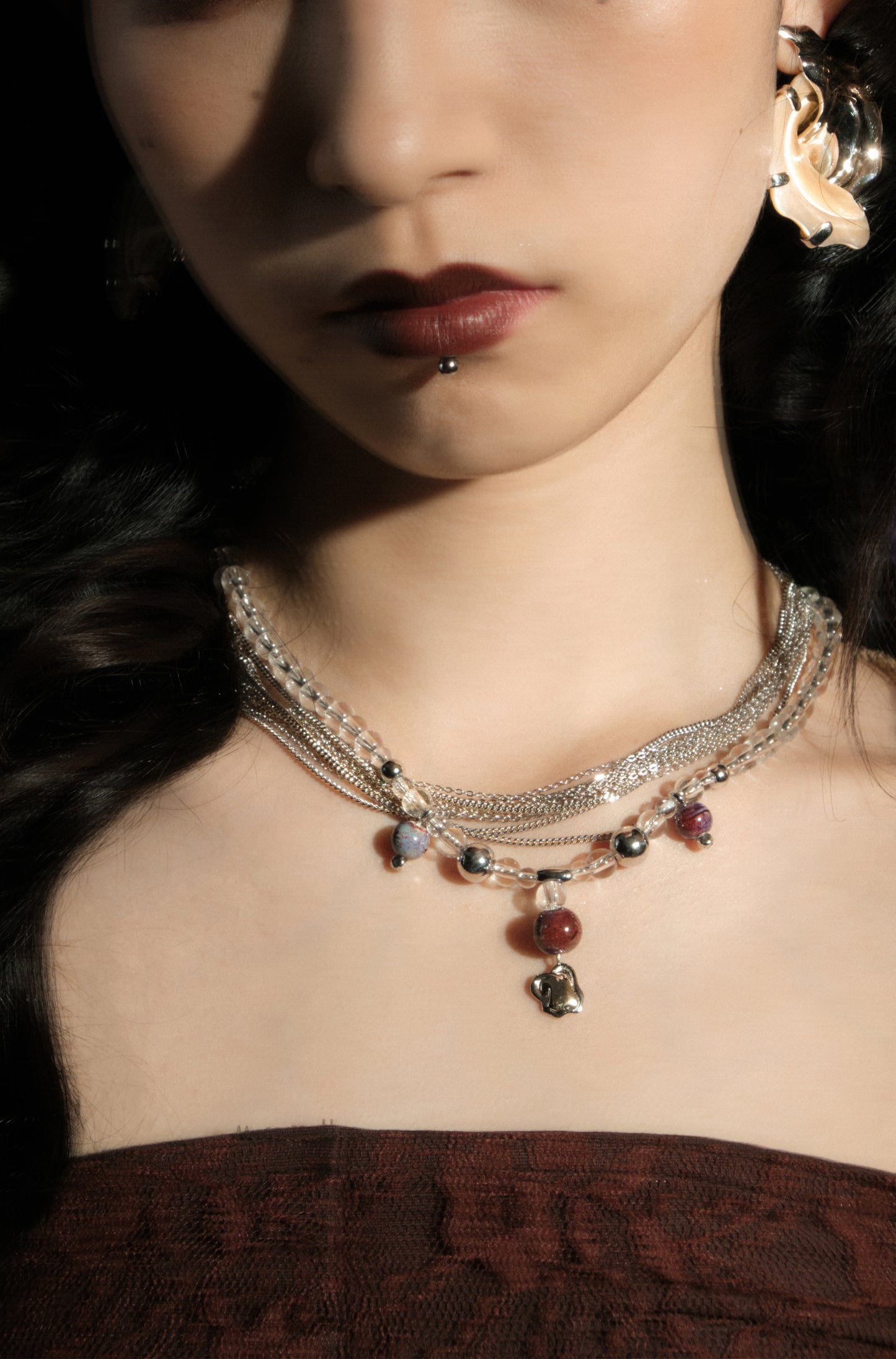 Over the Town . Romantic Flower Necklace