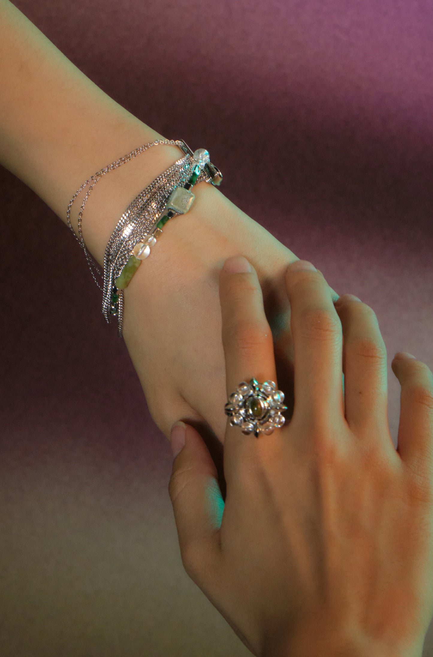 Over the Town . Romantic Floating Bracelet