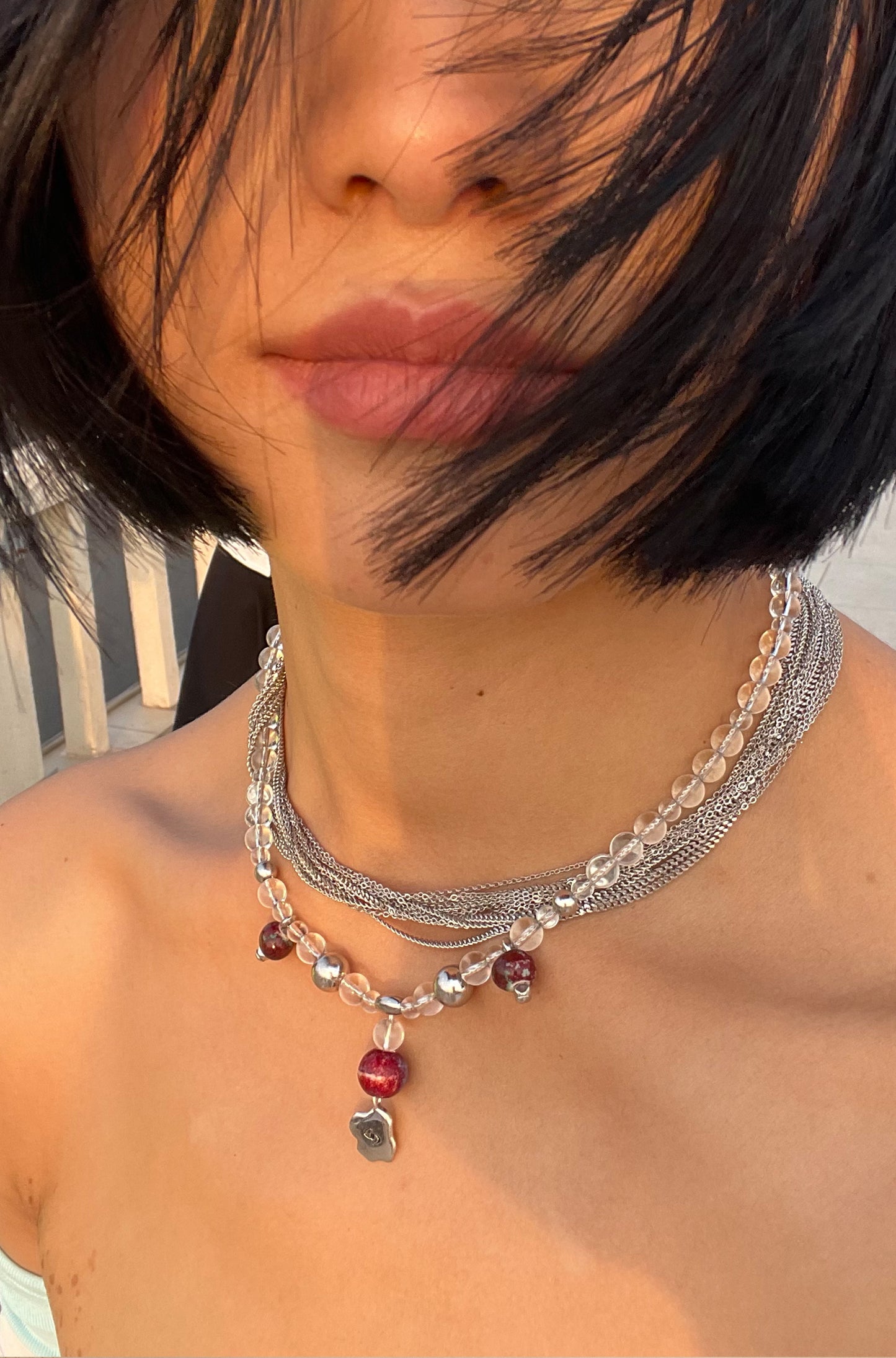 Over the Town . Romantic Flower Necklace